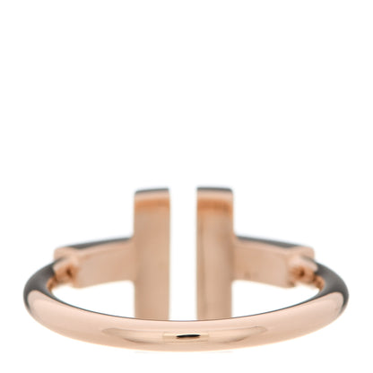 Tiffany 18K Rose Gold Diamond Mother of Pearl T Wire Ring 49 5 3 of 4