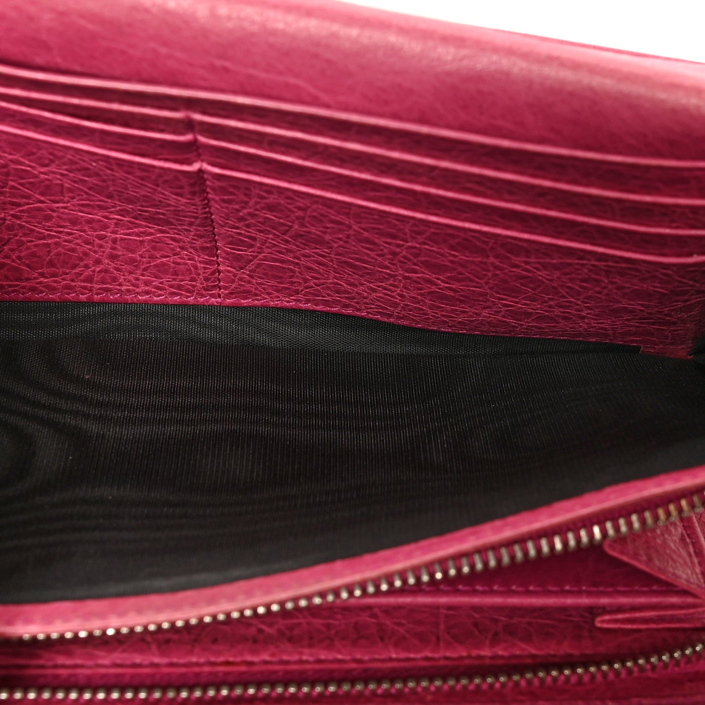 Agneau Giant 12 Silver Hardware Continental Zip Around Wallet Cyclamen