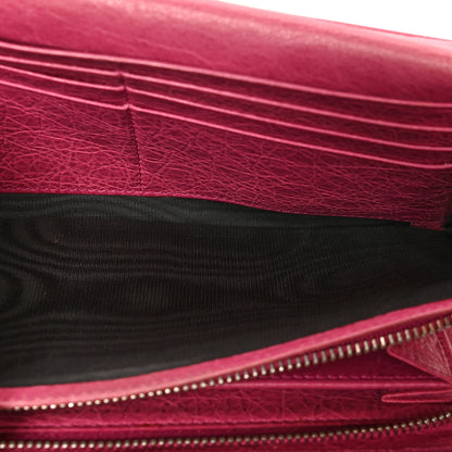 Balenciaga Agneau Giant 12 Silver Hardware Continental Zip Around Wallet Cyclamen 7 of 16