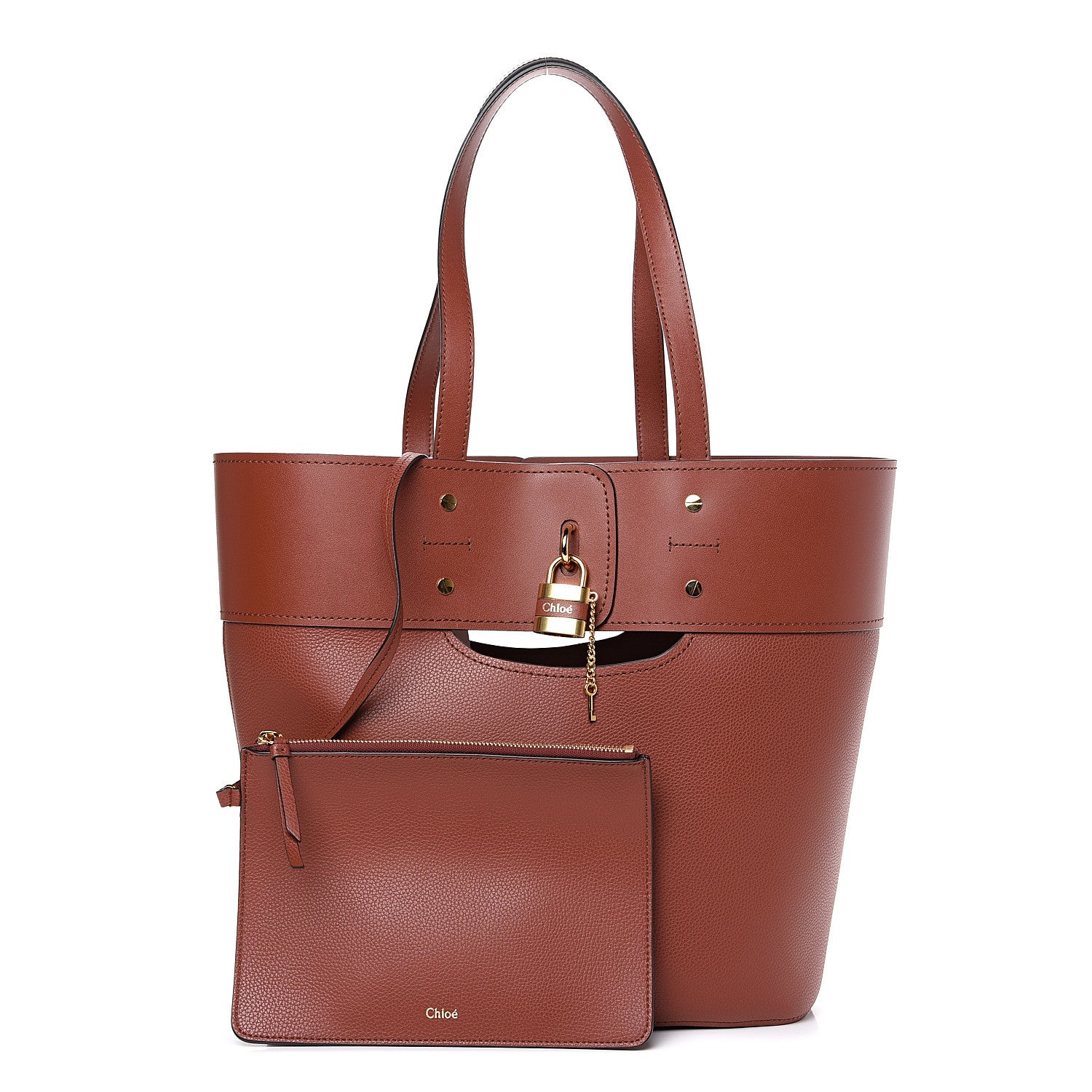 Chloe Smooth Grained Calfskin Medium Aby Tote Sepia Brown 1 of 8