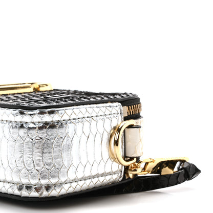 Marc Jacobs Calfskin Snake Embossed Snapshot Camera Bag Black White Silver 10 of 10