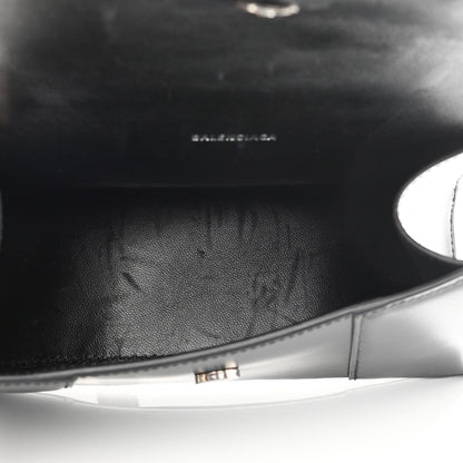 Balenciaga Box Calfskin Graffiti Logo Hourglass Top Handle Bag XS Black Silver 4 of 12