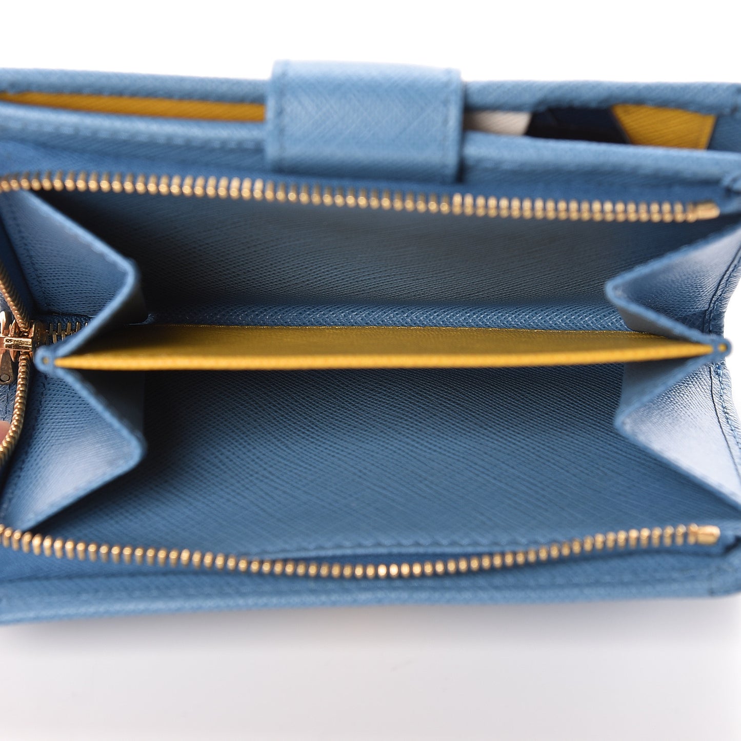 Saffiano Metal Compact Wallet Bluette Mare