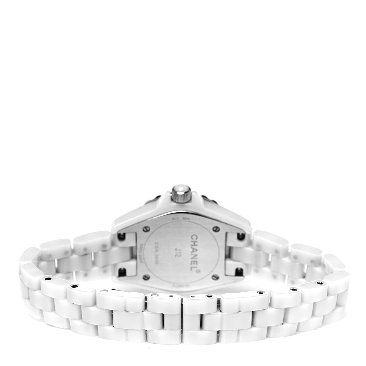Stainless Steel Ceramic Diamond Bezel 29mm J12 Quartz Watch White