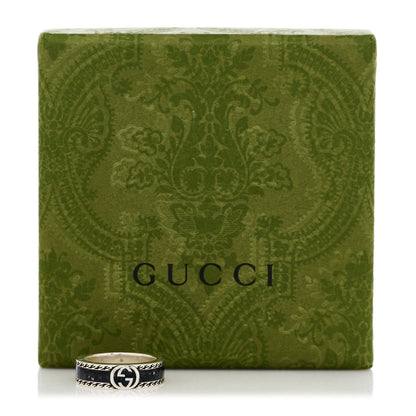 Gucci Sterling Silver Enamel Interlocking G Band Ring 54 7 6 of 6