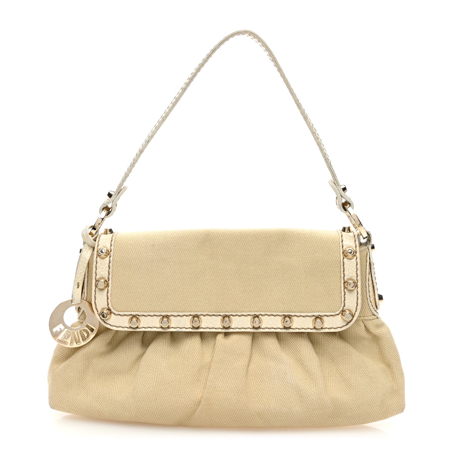 Fendi Canvas Small Chef Shoulder Bag White 1 of 11
