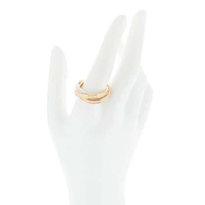 Cartier 18K White Yellow Pink Gold Diamond Trinity Ring 65 11 2 of 6