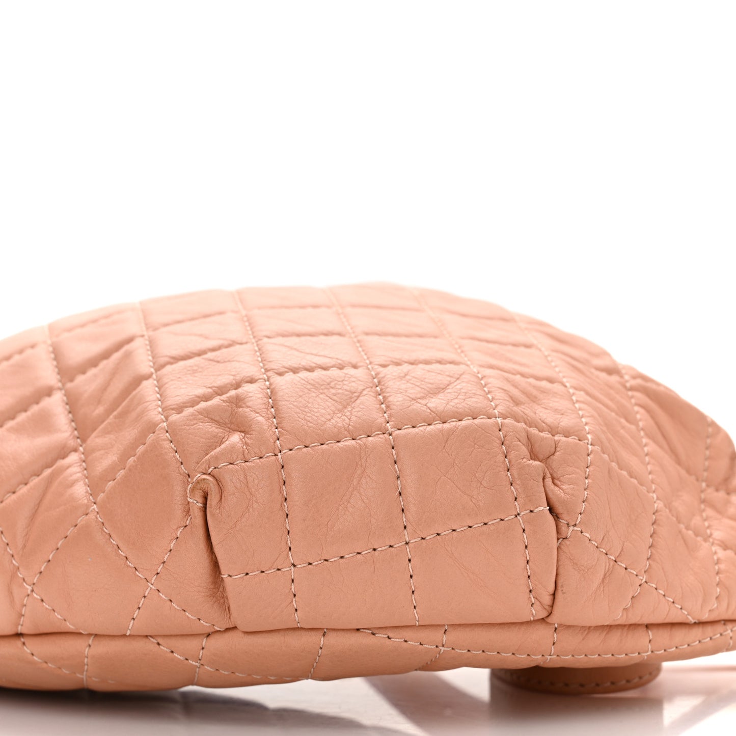 Calfskin Quilted Banane Waist Bag Fanny Pack Pink