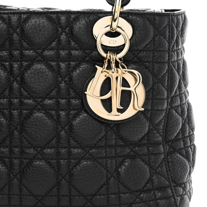 Christian Dior Grained Calfskin Cannage Medium Supple Lady Dior Black 8 of 10