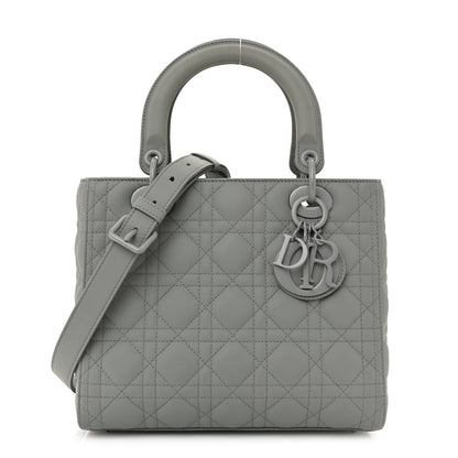 Christian Dior Ultra Matte Calfskin Cannage Medium Lady Dior Grey Stone 1 of 14