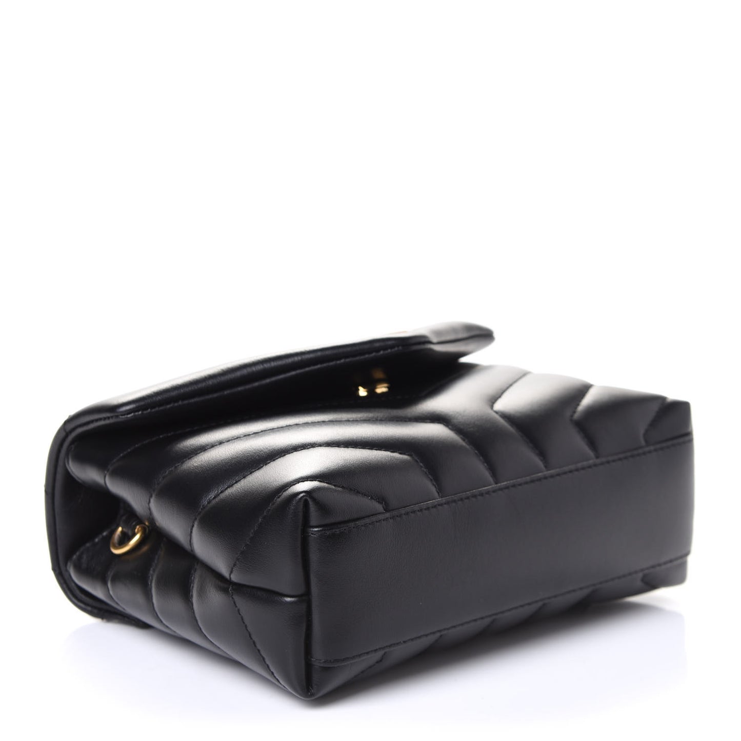 Calfskin Y Quilted Monogram Toy Loulou Crossbody Bag Black