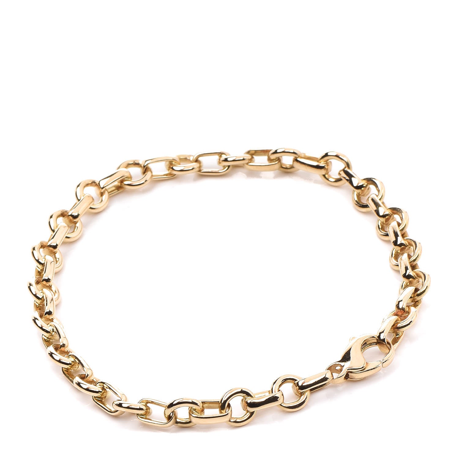 Tiffany 18K Yellow Gold Circle Link Chain Bracelet 3 of 6