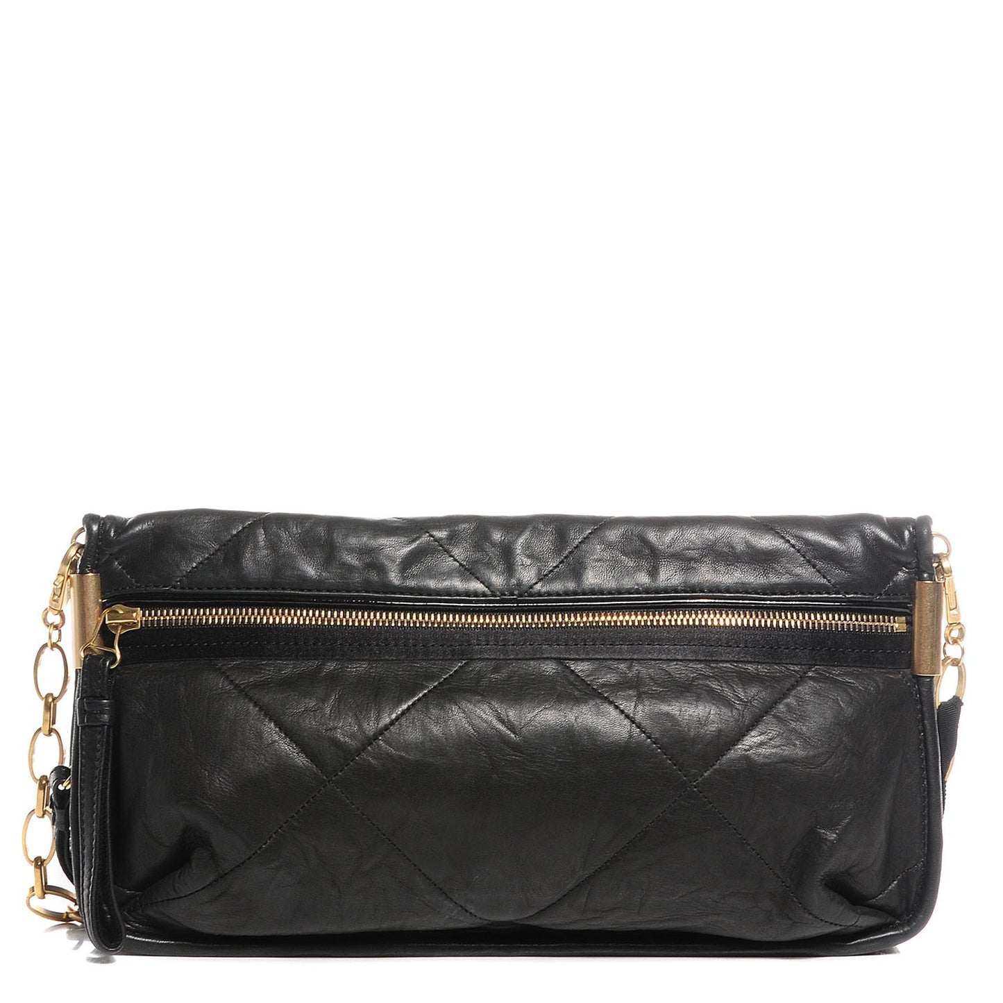 Lambskin Quilted Amalia Shoulder Bag Black