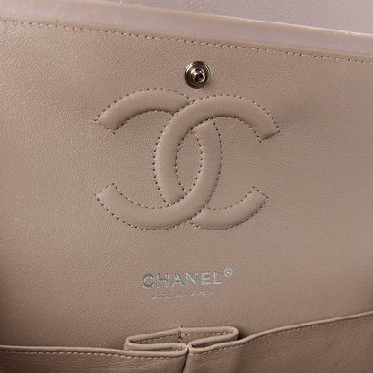 Chanel Calfskin Chevron Quilted Medium Double Flap Grey 6 of 13