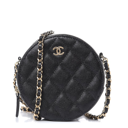 Chanel Caviar Quilted Round Clutch With Chain Black 1 of 10