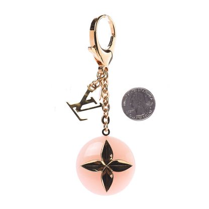 Louis Vuitton Acetate Hollow Flower Bag Charm Suede Rose 2 of 5