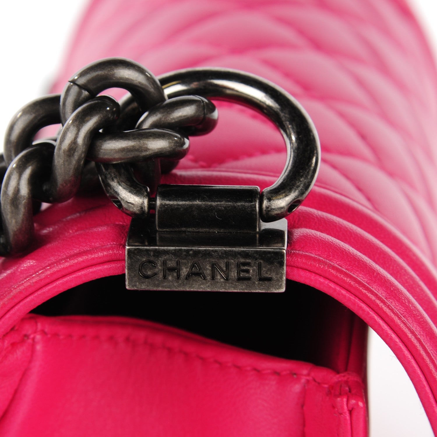 Chanel Lambskin Quilted Small Boy Flap Dark Pink 6 of 9