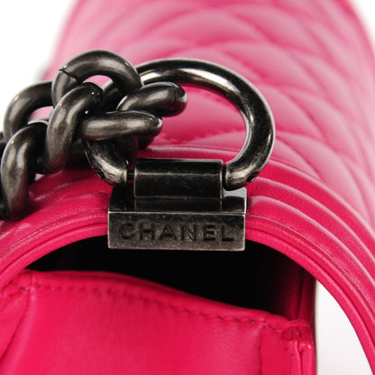 Chanel Lambskin Quilted Small Boy Flap Dark Pink 6 of 9