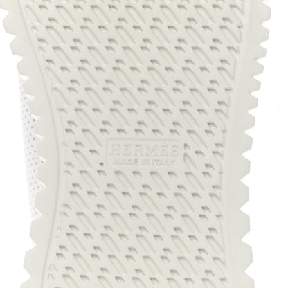 Hermes Perforated Calfskin Cross Sneakers 37.5 White 6 of 10