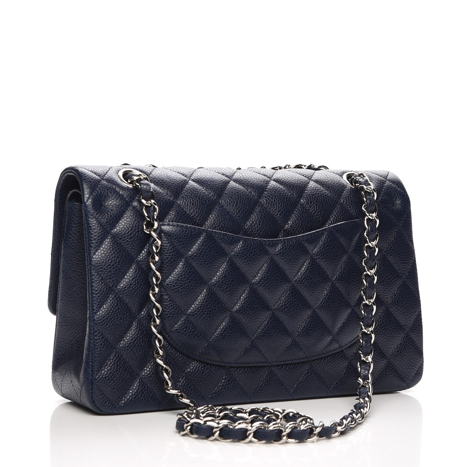 Chanel Caviar Quilted Medium Double Flap Navy 4 of 13