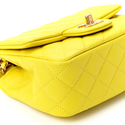 Chanel Lambskin Quilted Mini Pearl Crush Flap Yellow 11 of 12