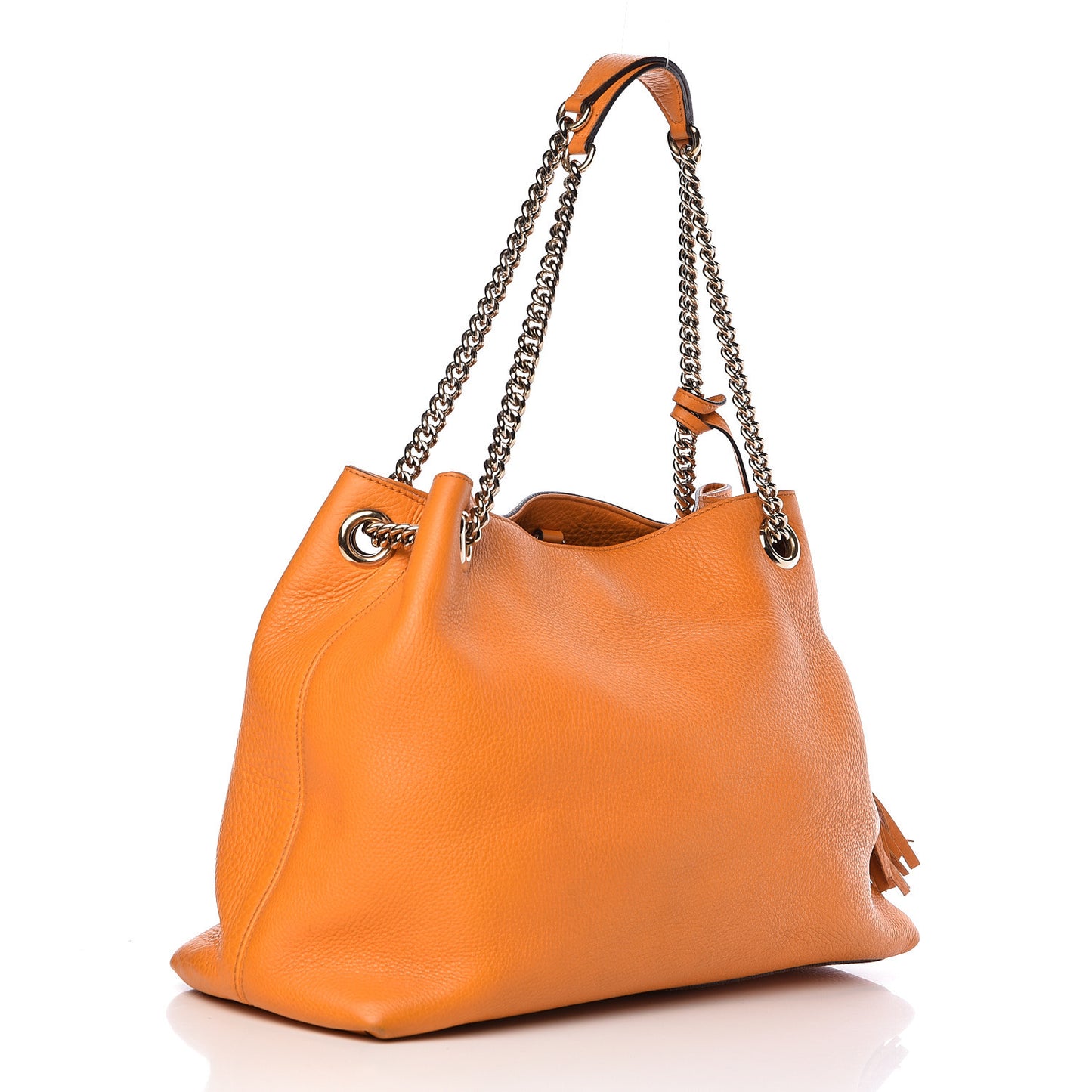 Pebbled Calfskin Medium Soho Chain Shoulder Bag Curcuma