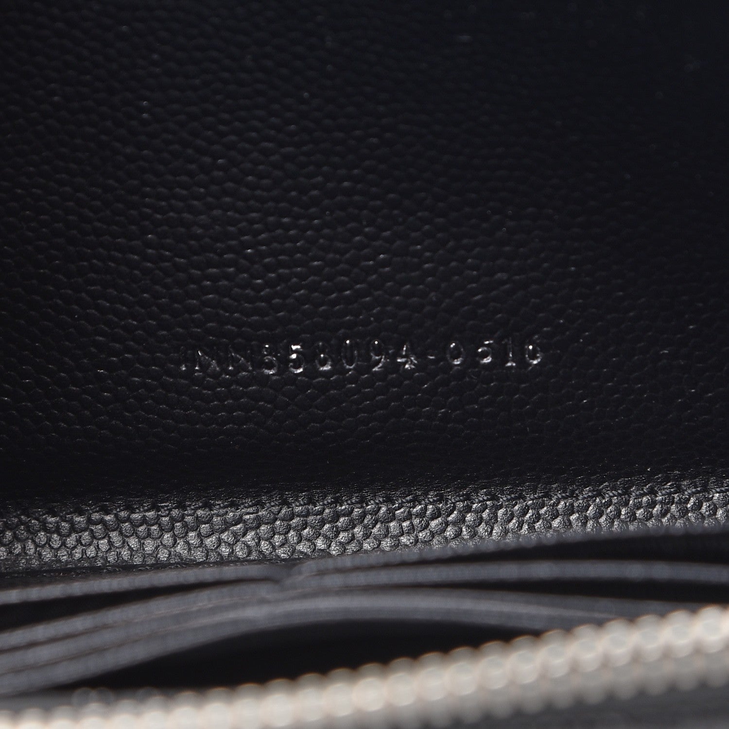 Saint Laurent Grain De Poudre Matelasse Chevron Monogram Zip Around Wallet Black 7 of 7