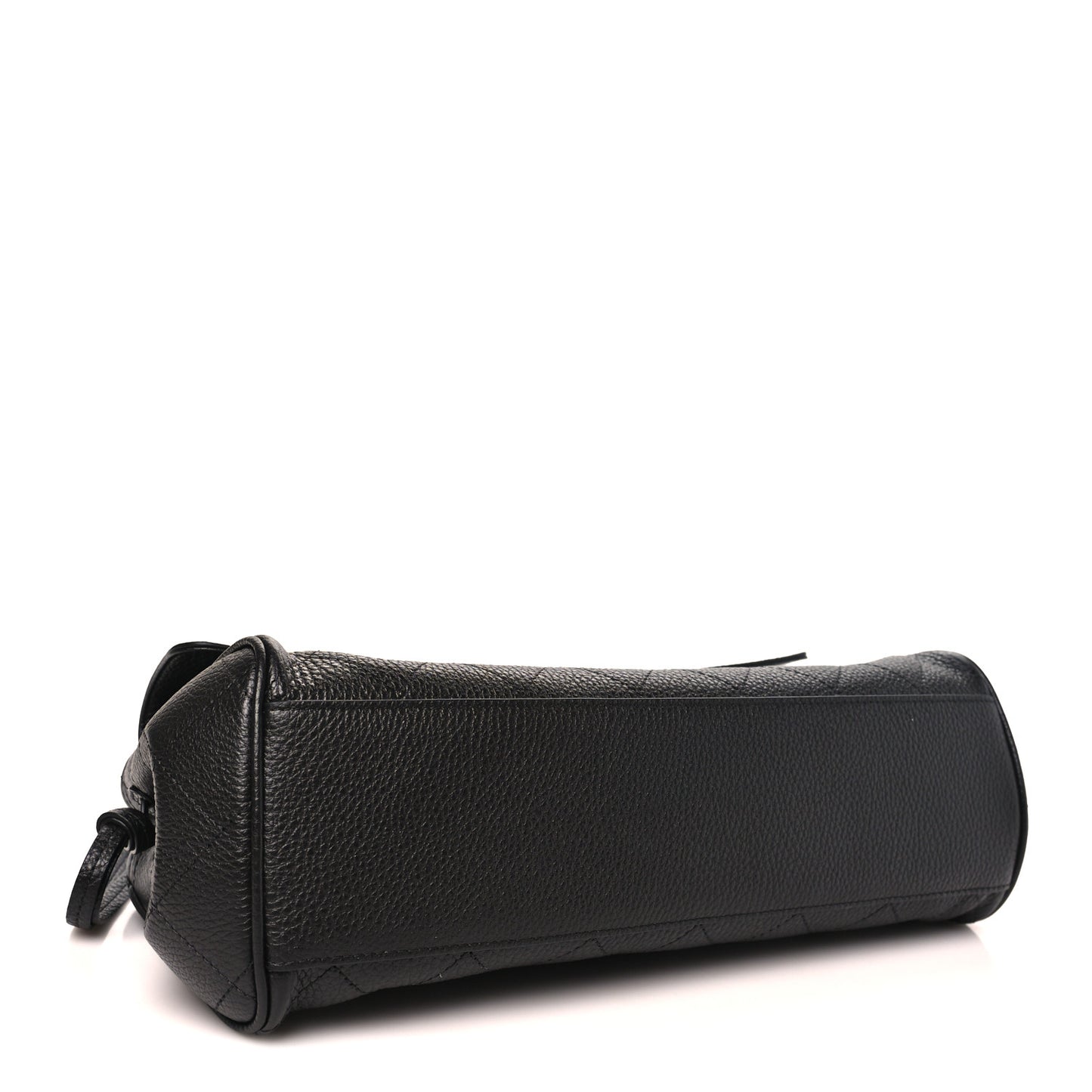 Grained Calfskin Stitched Urban Essentials Small Shopping Bag Black