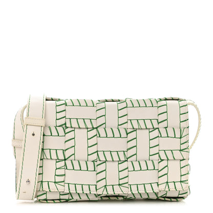 Bottega Veneta Lambskin Maxi Intreccio Overlock Stitched Cassette Crossbody Bag White Parakeet 1 of 9