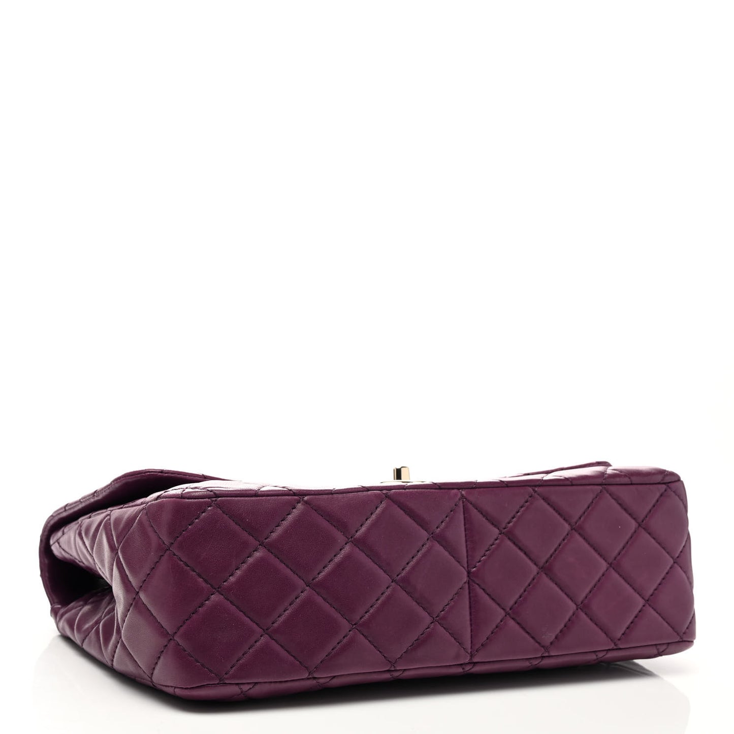 Lambskin Quilted Jumbo Single Flap Purple