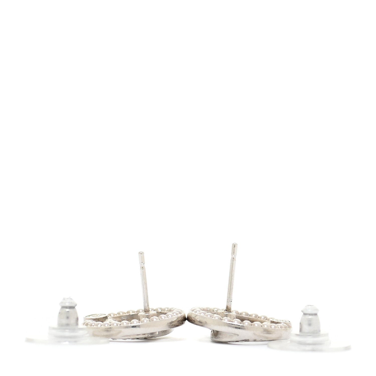 Chanel Crystal CC Earrings Silver 3 of 5