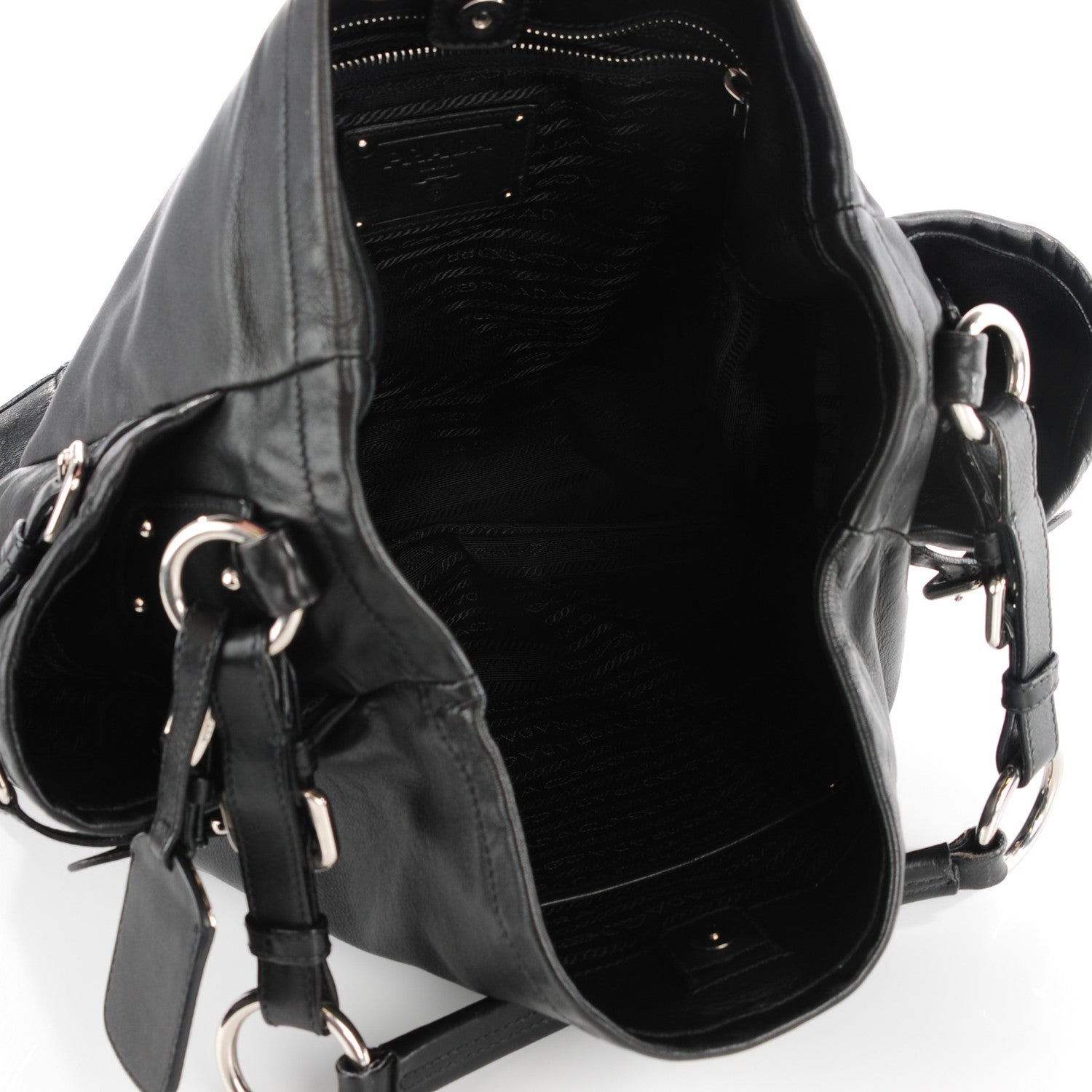 Prada Soft Calf Side Pocket Hobo Nero Black 9 of 9