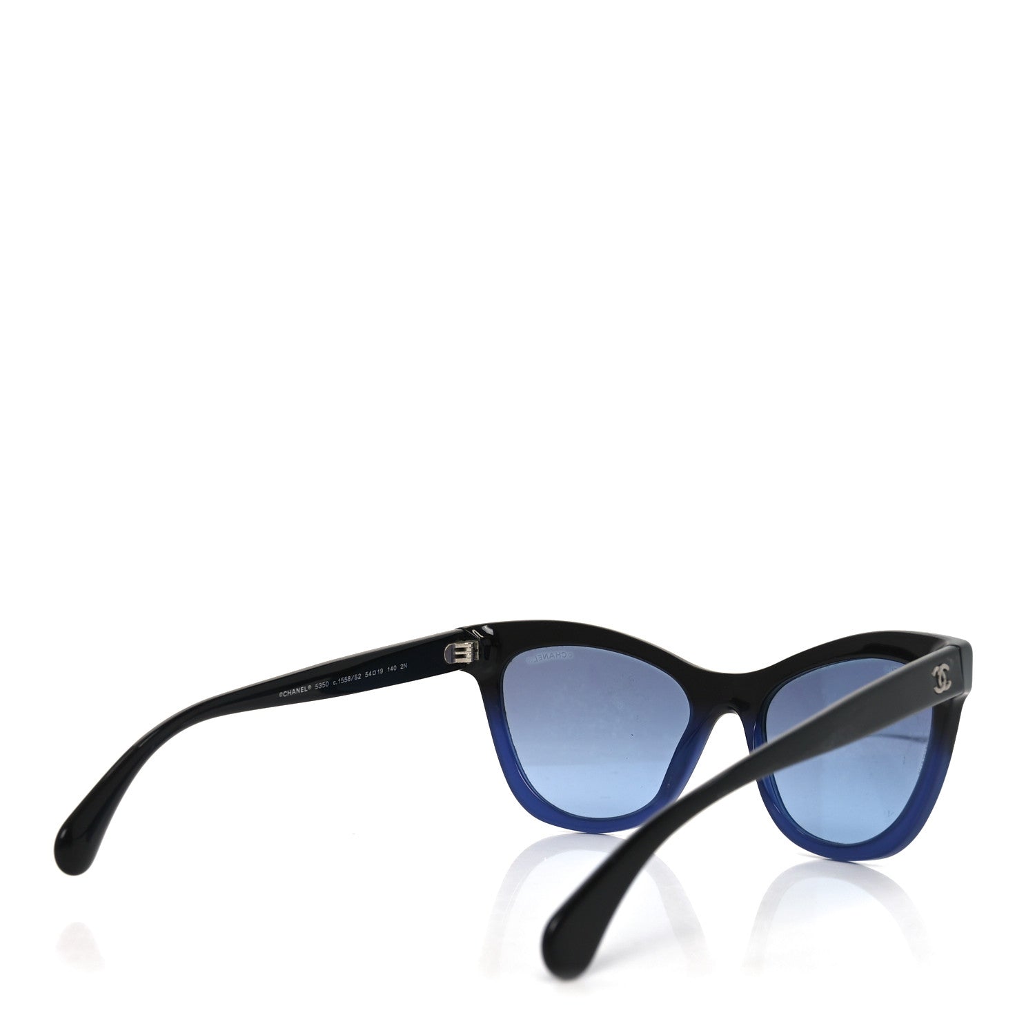 Chanel Acetate CC Cat Eye Summer Sunglasses 5350 Black Blue 4 of 7