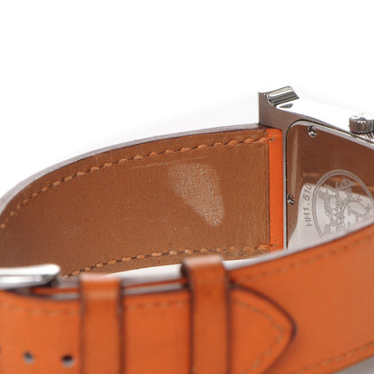 Hermes Stainless Steel Swift 26mm Heure H Hour Quartz Watch Orange 7 of 10