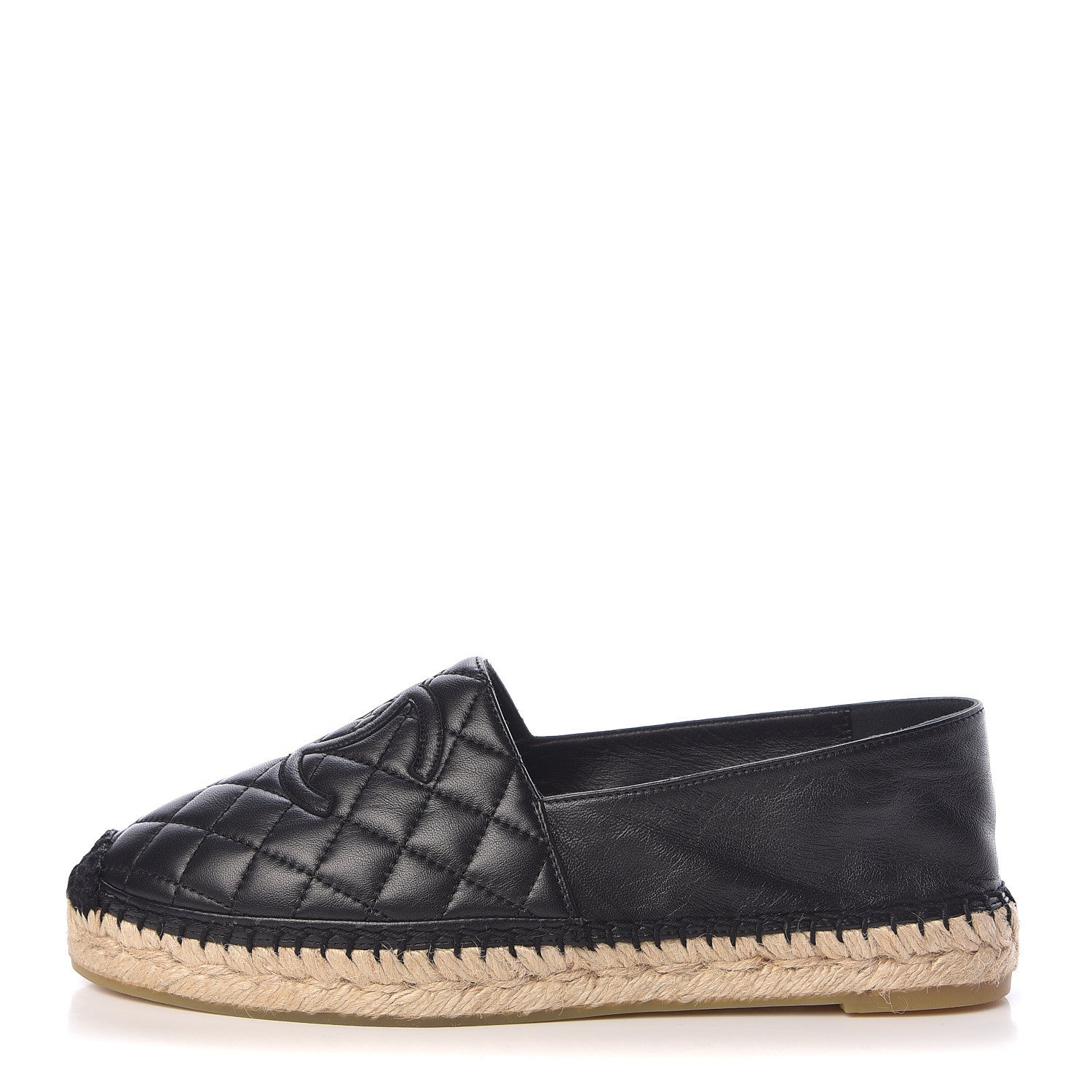 Chanel Lambskin Quilted CC Espadrilles 40 Black 1 of 11