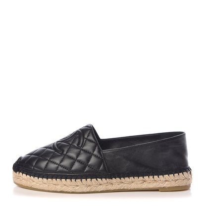 Chanel Lambskin Quilted CC Espadrilles 40 Black 1 of 11
