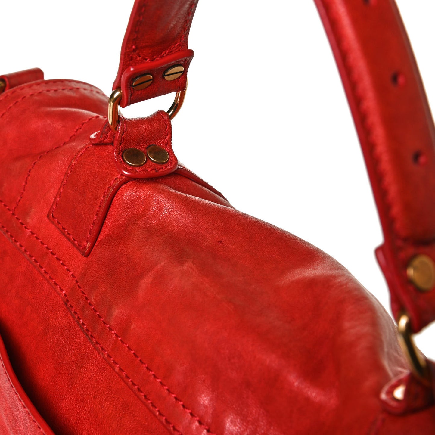 Lambskin PS1 Extra Large Satchel Lipstick Red