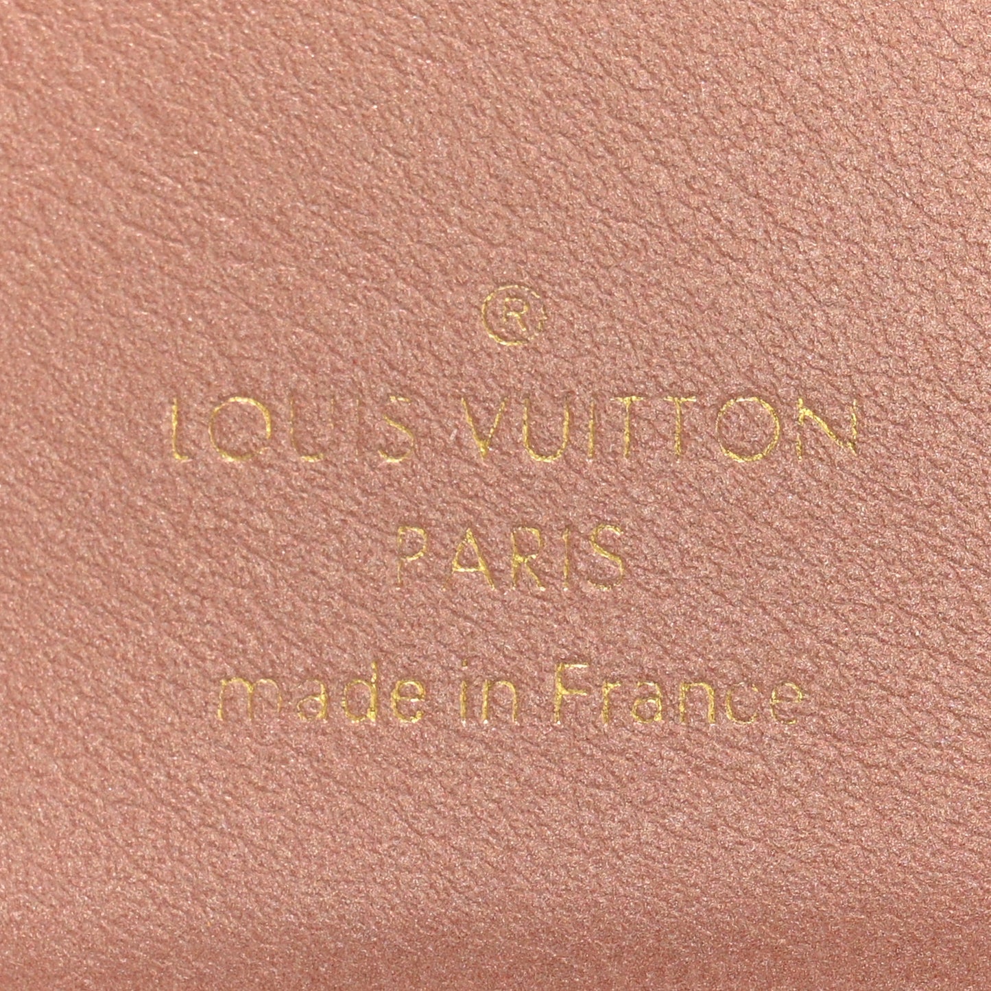 Metallic Lambskin Embossed Monogram Lou Coussin Wallet  Rose Gold