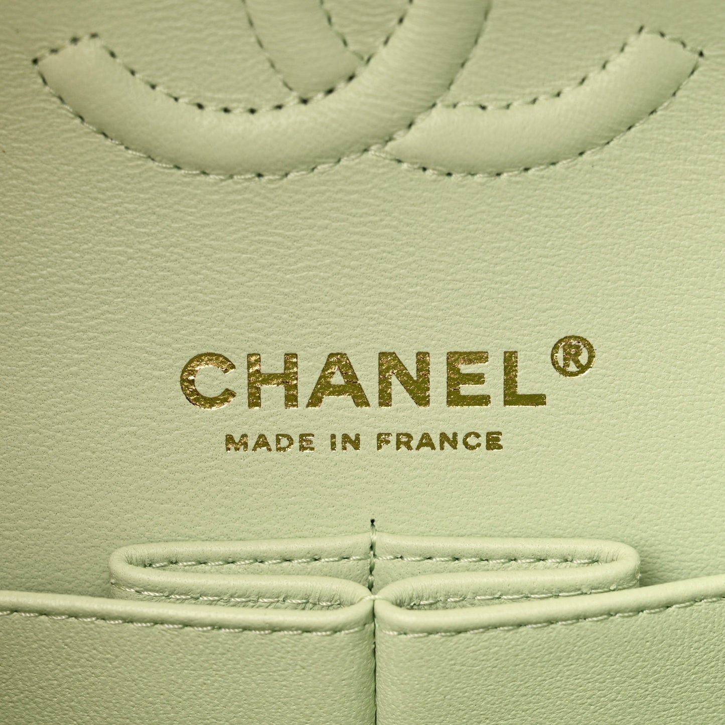 Caviar Quilted Small Double Flap Light Green