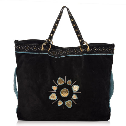 Gucci Suede Calfskin Studded Large Irina Tote Bag Black 1 of 9
