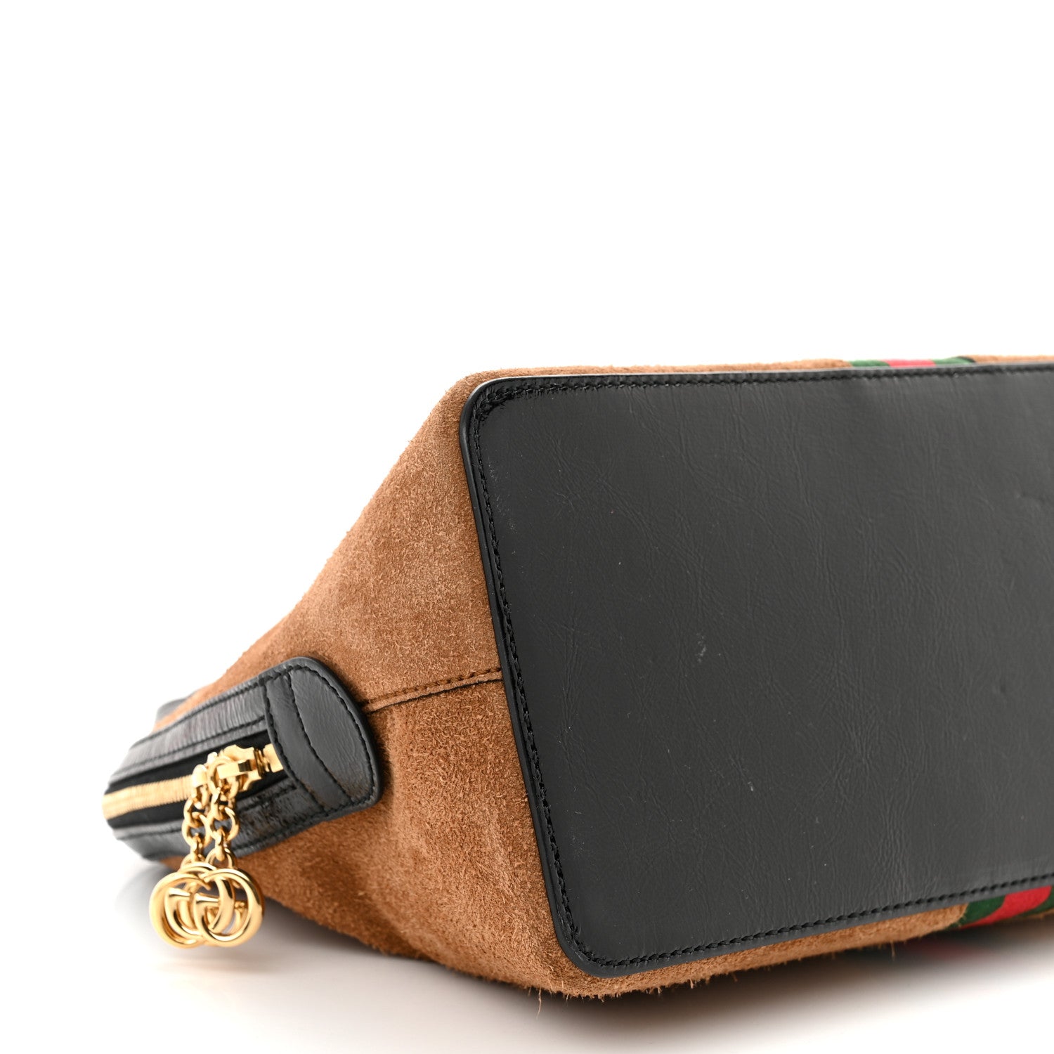 Gucci Suede Patent Web Medium Ophidia Top Handle Dome Bag Nocciola Black 9 of 10