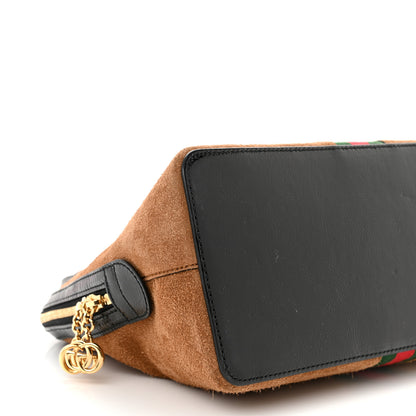 Gucci Suede Patent Web Medium Ophidia Top Handle Dome Bag Nocciola Black 9 of 10