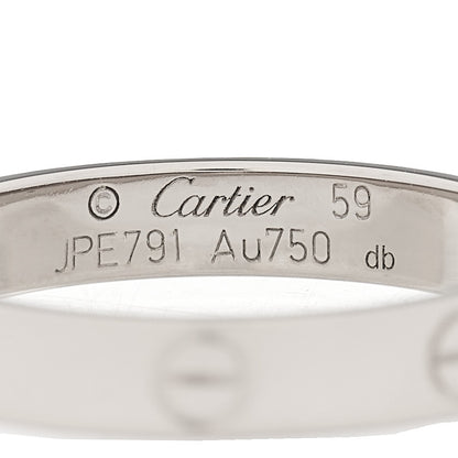 Cartier 18K White Gold 3.5mm LOVE Wedding Band Ring 59 8.75 5 of 5