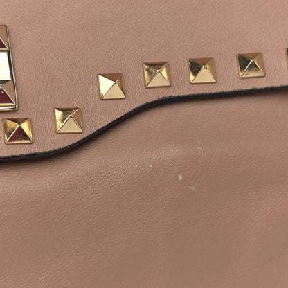 Valentino Garavani Vitello Rockstud Single Handle Flap Tote Beige 13 of 14