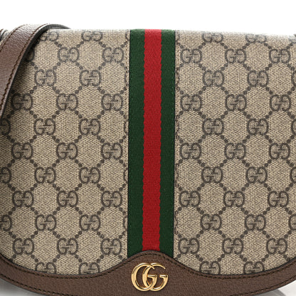 Gucci GG Supreme Monogram Web Small Ophidia Flap Messenger Bag Brown 8 of 13