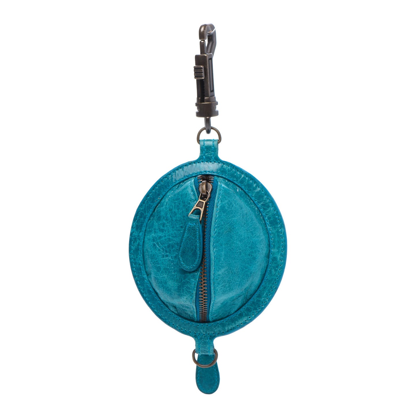 Chevre Classic Hardware Planet Key Pouch Turquoise