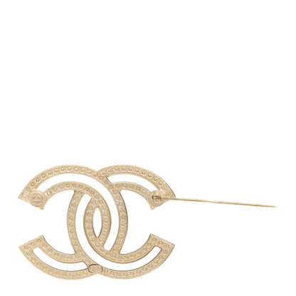 Chanel Crystal CC Brooch Light Gold 3 of 4