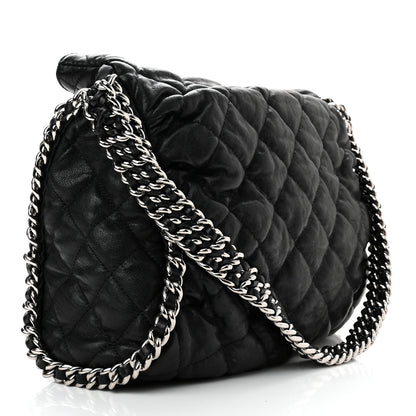 Chanel Washed Lambskin Chain Around Hobo Black 2 of 9