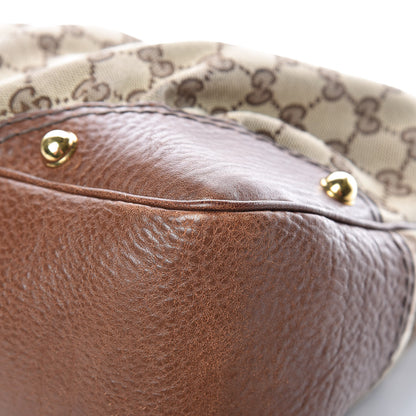 Gucci Monogram Medium Jockey Hobo Brown 12 of 17