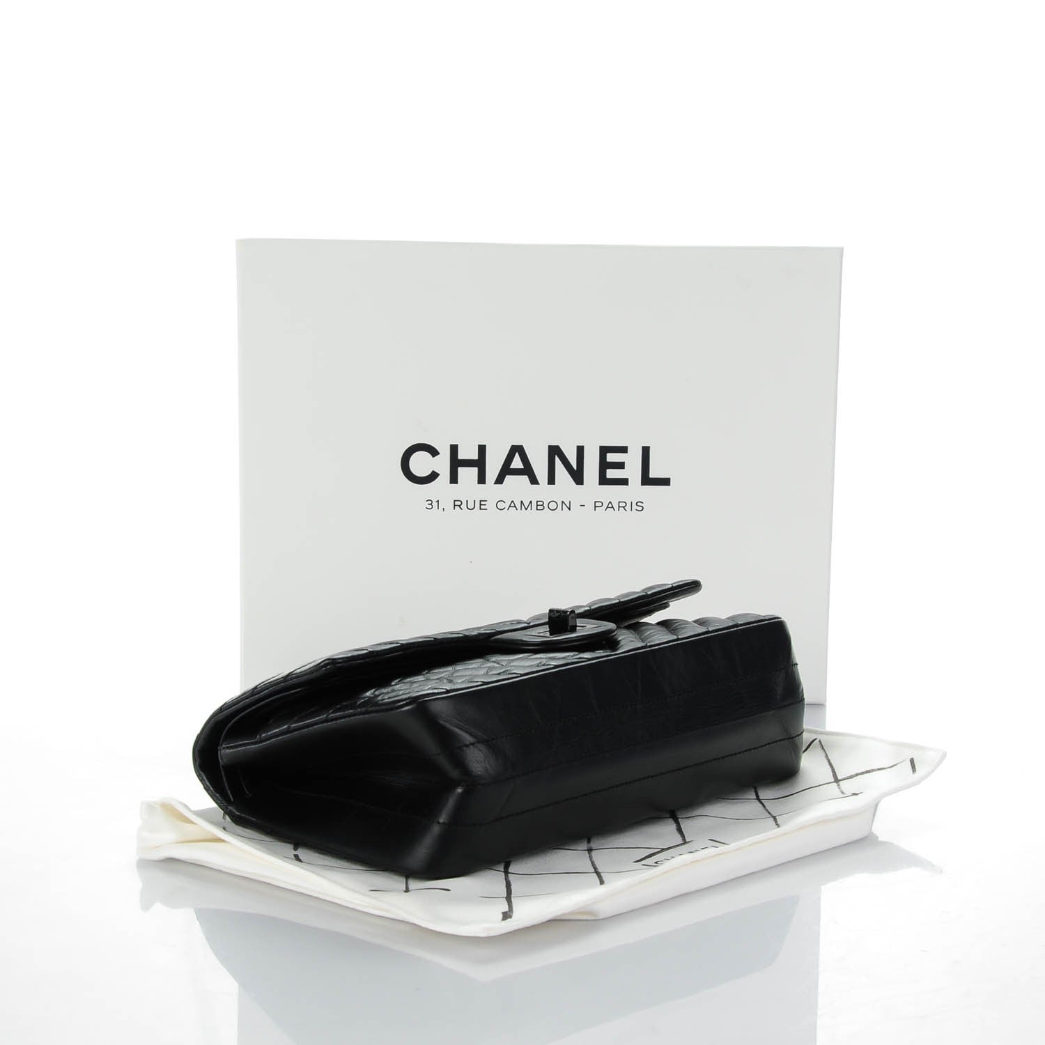 Chanel Aged Calfskin Chevron Quilted 2.55 Reissue 225 Flap So Black 4 of 8